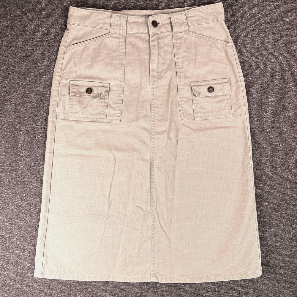 Gap Khakis Utility Midi Skirt Womens 28 Safari‎ Casual Cargo Pockets Vintage Y2K